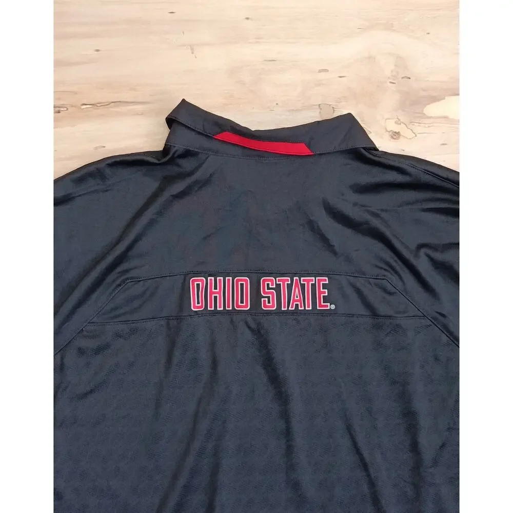 Nike Ohio State Buckeyes Dri-FIT Polo Shirt Men's Large Black Performance
